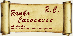 Ranko Čalošević vizit kartica